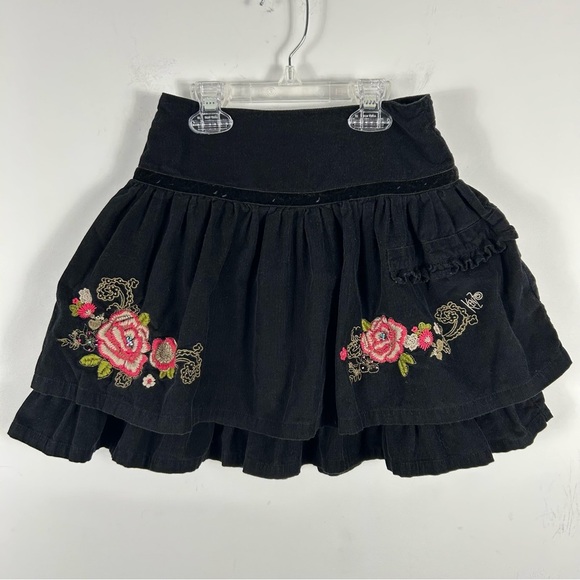 💕Kenzo kid Floral Embroidered Black Skirt 8 - Picture 3 of 11